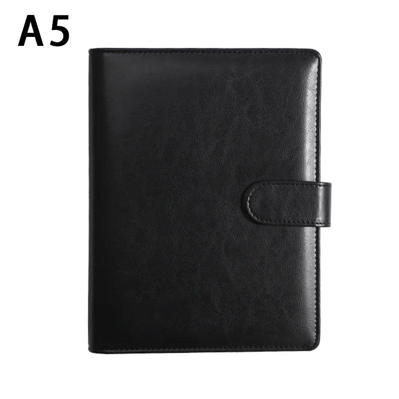 Luxury retro leather notebook A5 cover, with pen holder buckle, loose leaf diary, office diary, travel manual sketchbook