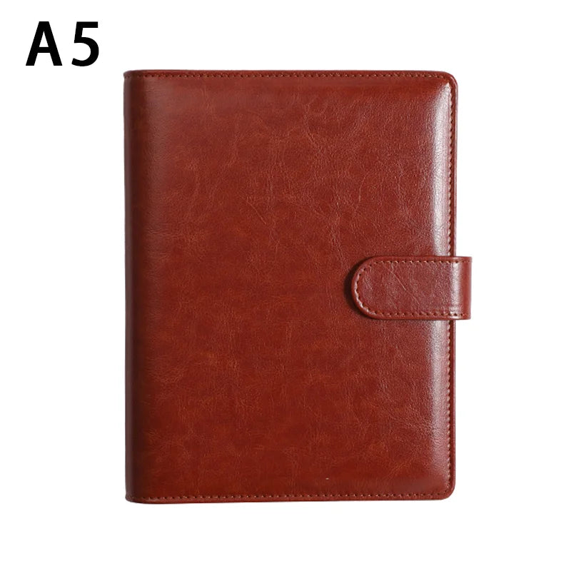 Luxury retro leather notebook A5 cover, with pen holder buckle, loose leaf diary, office diary, travel manual sketchbook