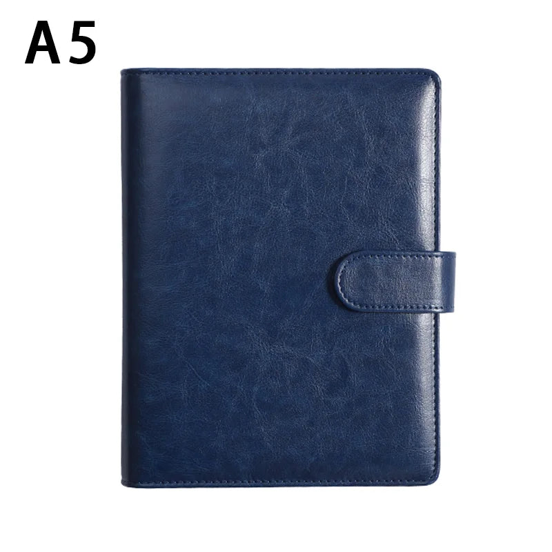 Luxury retro leather notebook A5 cover, with pen holder buckle, loose leaf diary, office diary, travel manual sketchbook